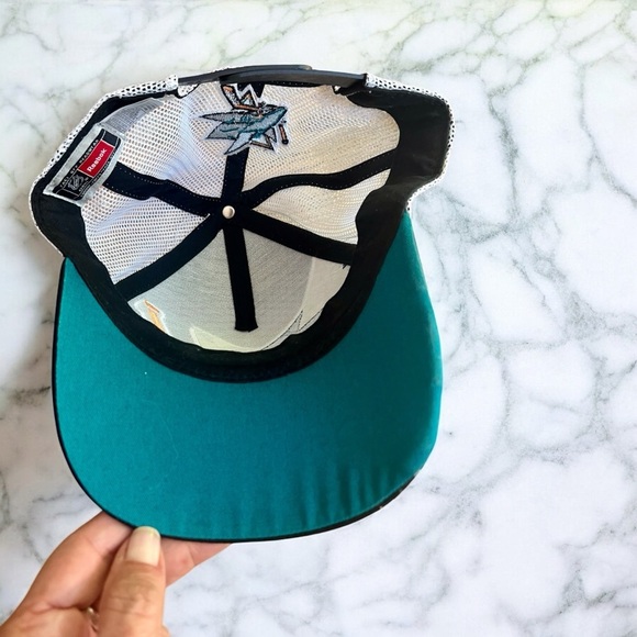 Pair of NHL San Jose Sharks hats- Black and Blue - Picture 4 of 4